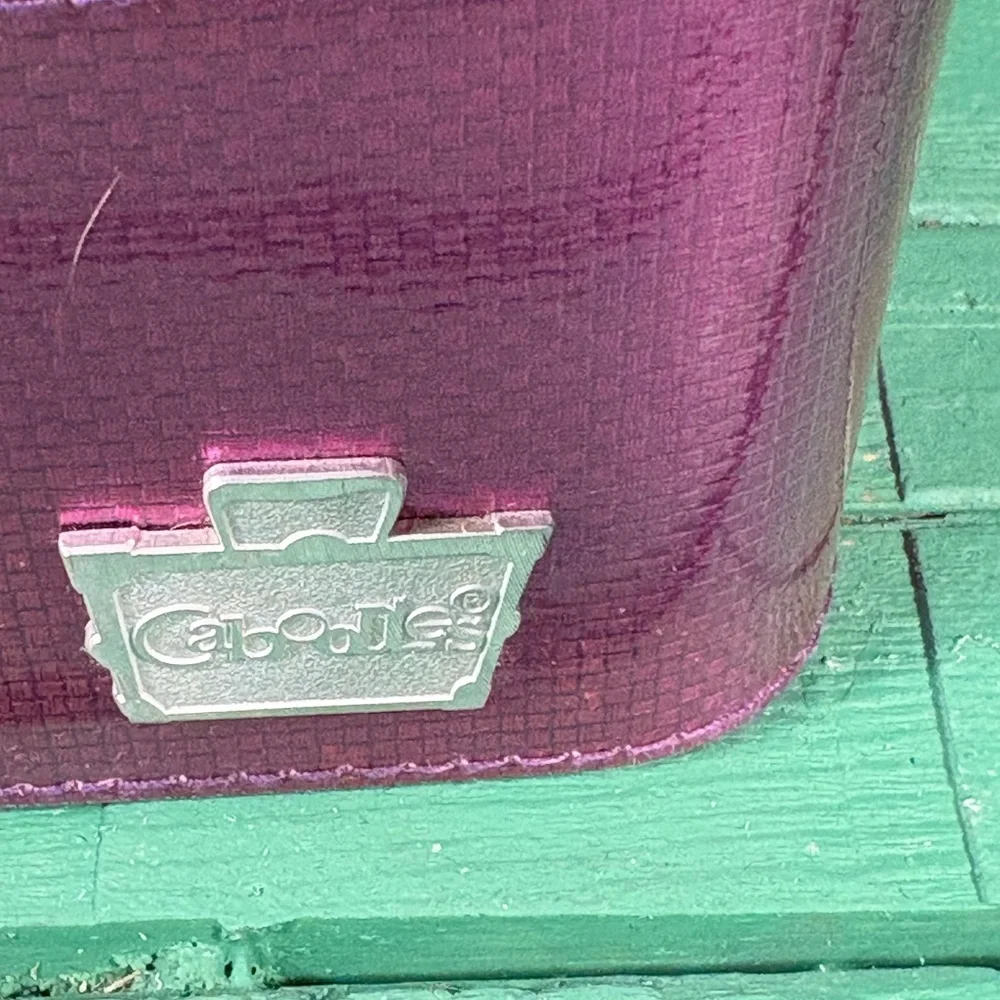 Caboodles Go Getter Small Purple Train Case Polka Dots and Mirror Inside